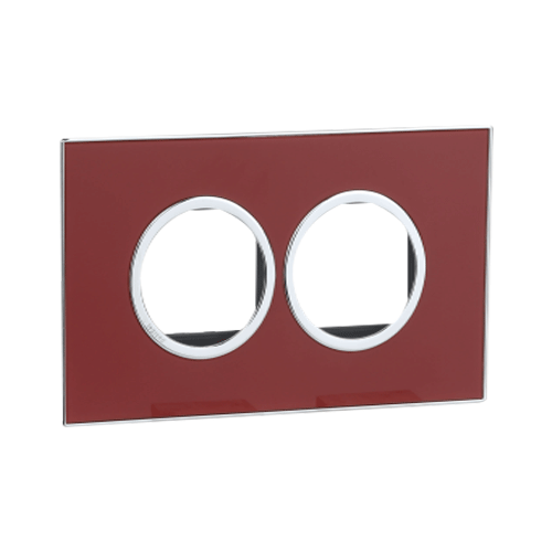 Legrand Arteor 4M Red Mirror Cover Plate With Frame, 5763 46